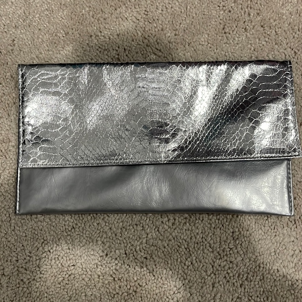 Saks Fifth Avenue Silver Clutch
